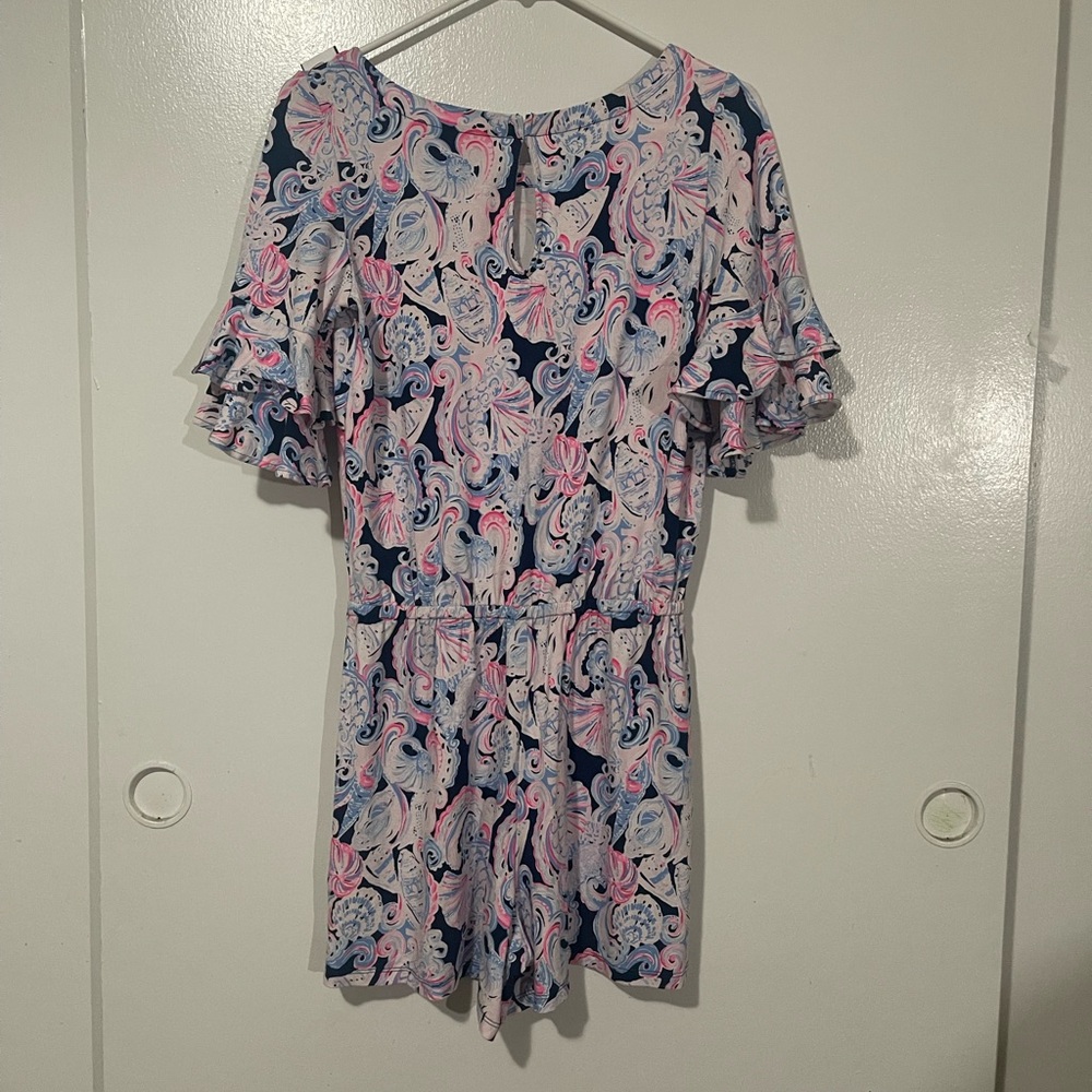 Lilly Pulitzer tiered ruffle flounce sleeve romper - Picture 6 of 7